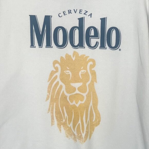 Modelo Cerveza Mens Sweatshirt Lion Graphic White Size Small New WOT - Picture 5 of 7